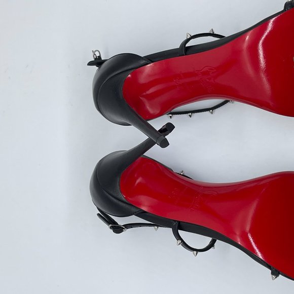 Christian Louboutin RIOJANA SPIKES 100 Strappy Studded Heels Sandals Shoes - Picture 15 of 16